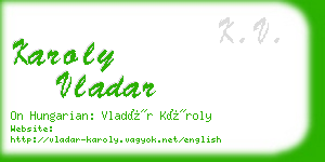 karoly vladar business card